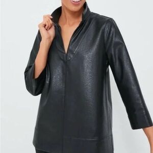 Tuckernuck Black “Leather” Margot Top